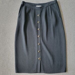 Vintage Wayne St John Size 6 Black Knit Skirt 767